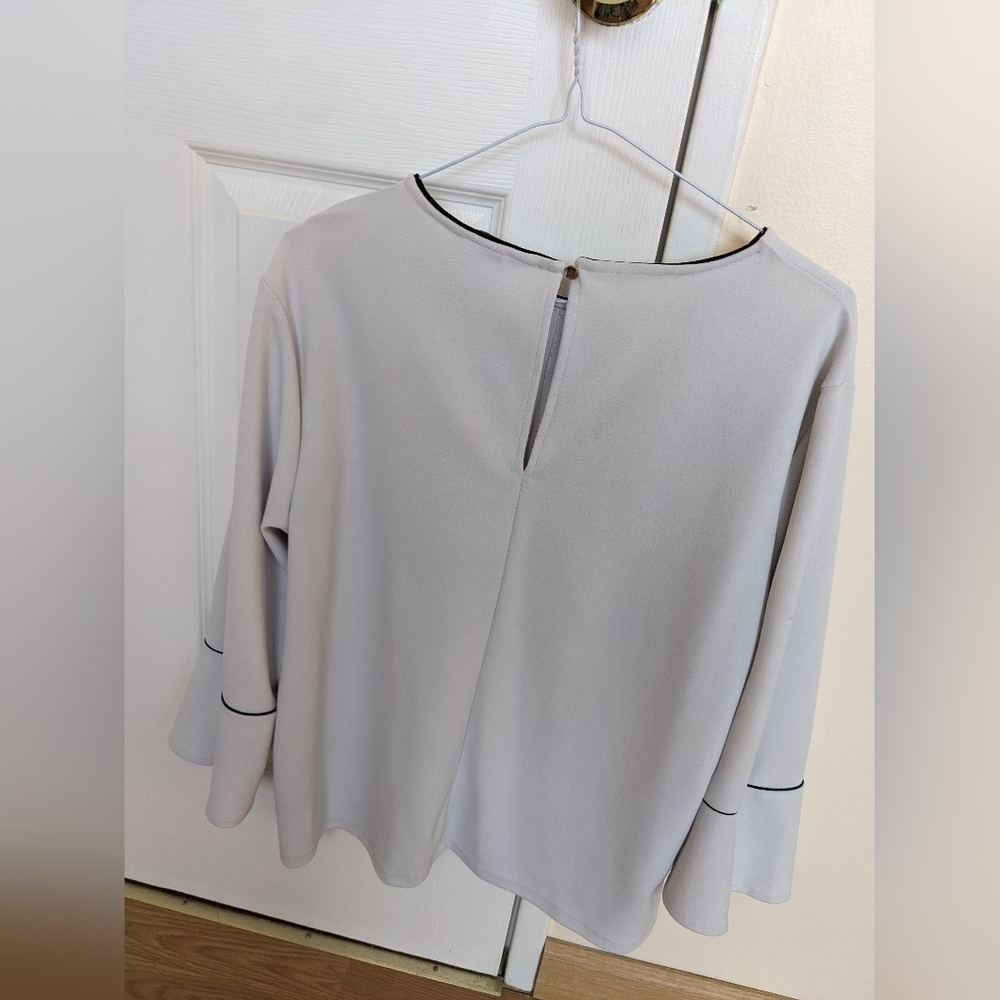 Women's Long Sleeve White Blouse - Picture 2 of 9